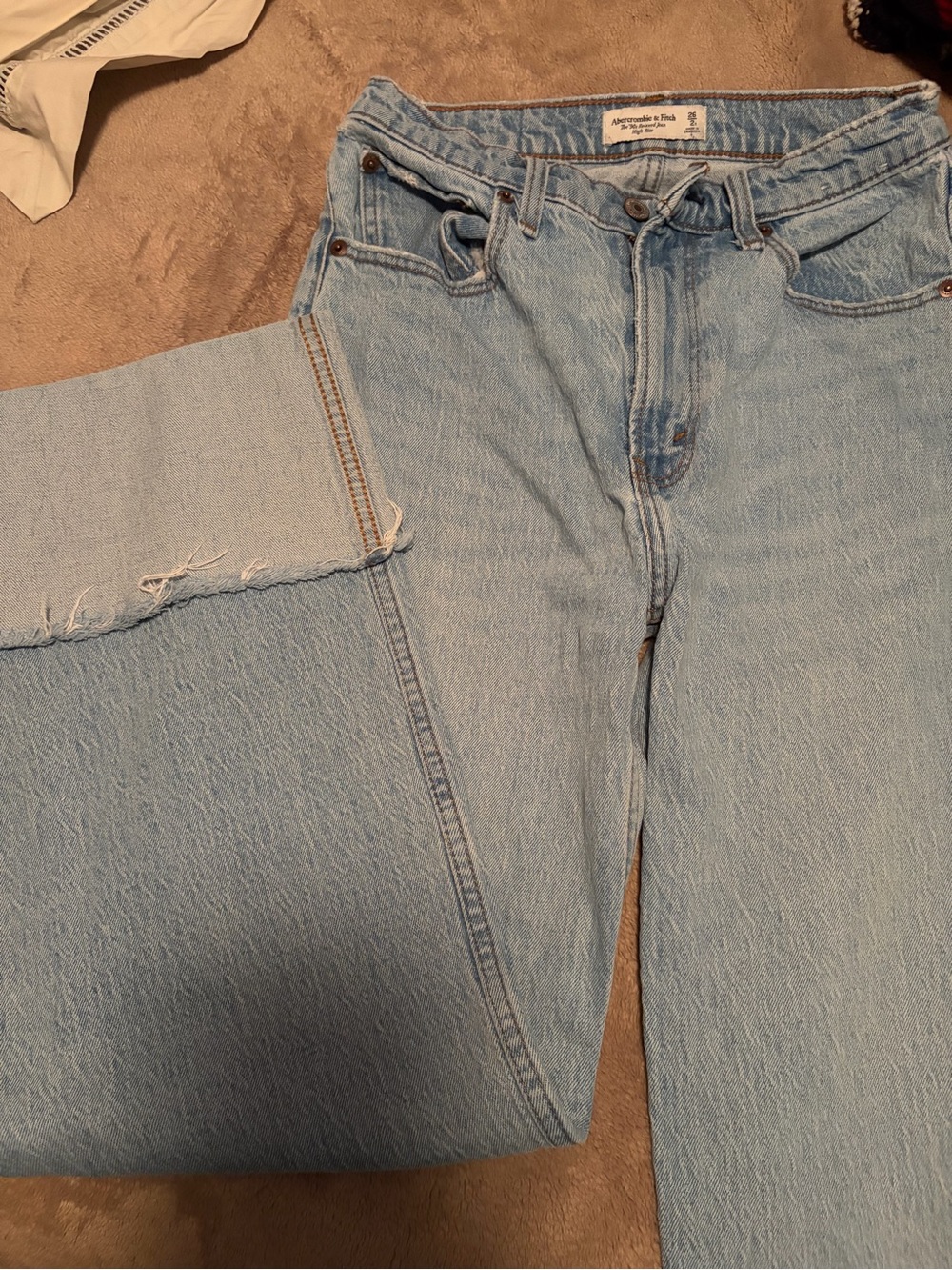 Abercrombie & Fitch Light Blue Straight-Leg Jeans